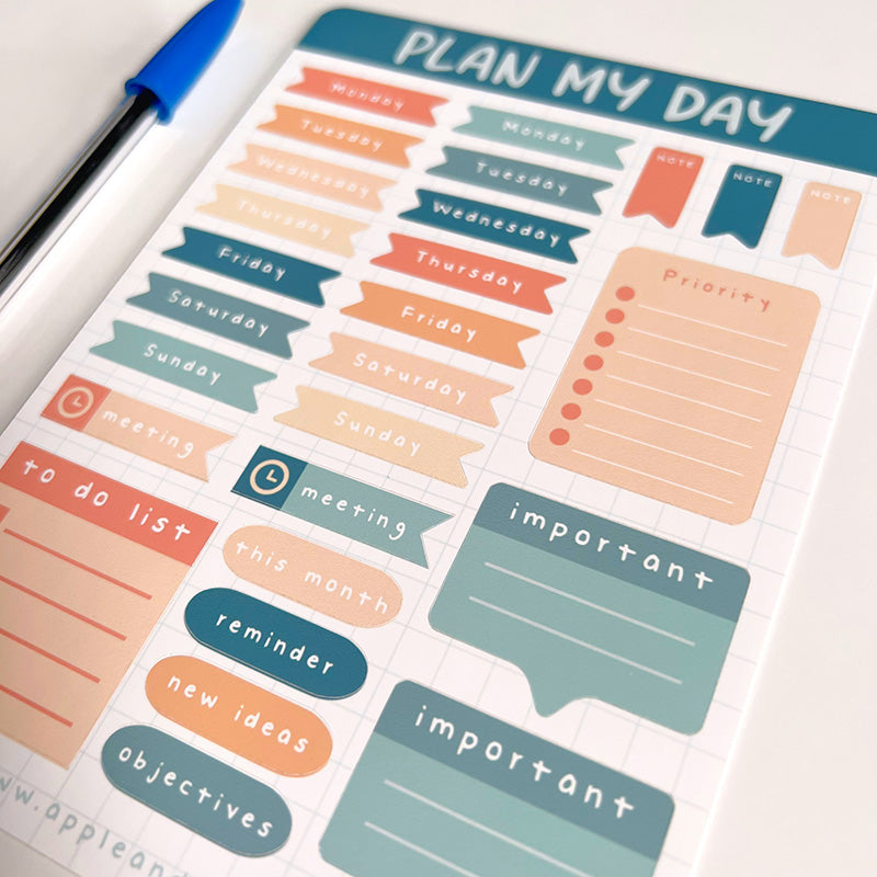 Plan my day Stickers sheet