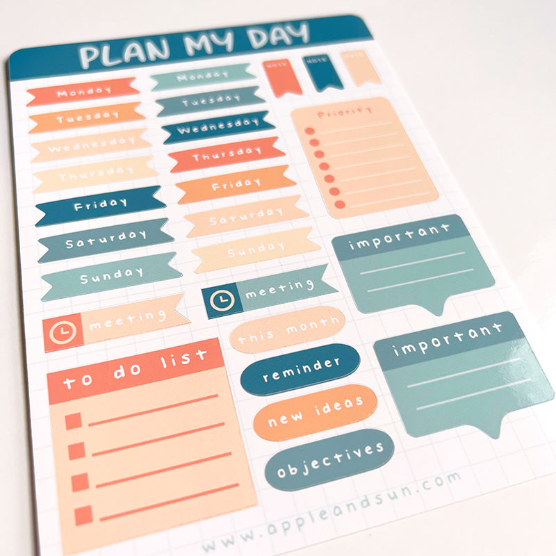 Plan my day Stickers sheet